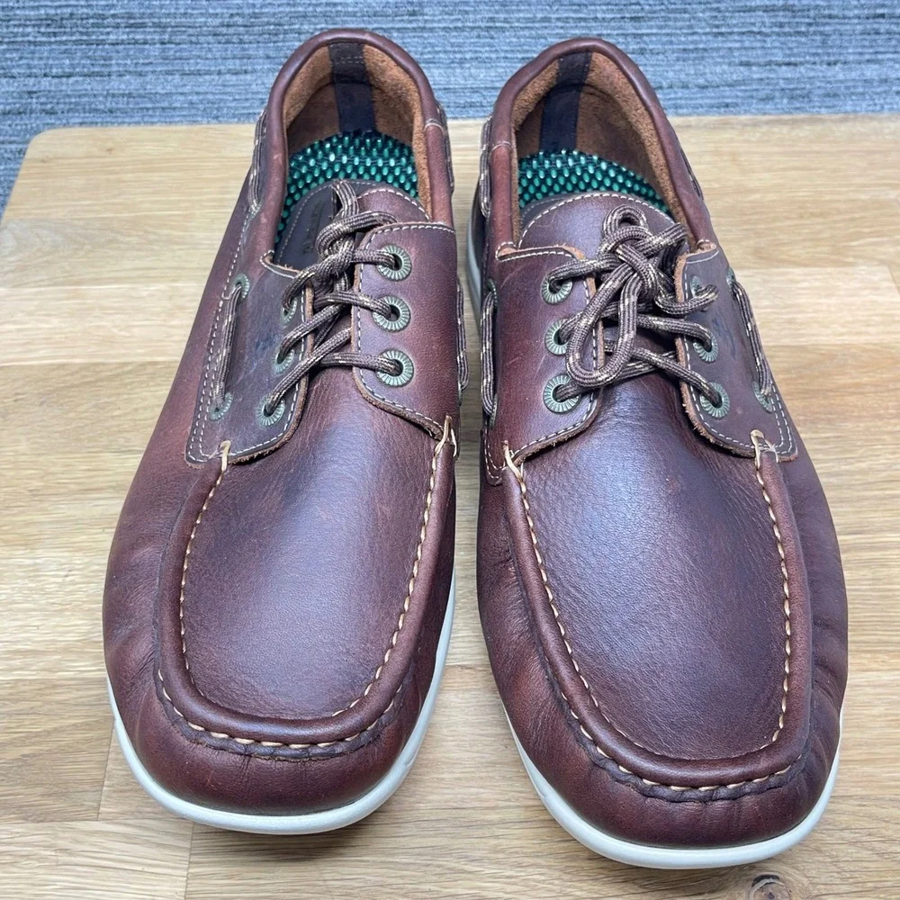 SAS Boat Shoes Mens 10.5 Wide Brown Leather‎ Tripad Comfort Lace Up USA A0825605